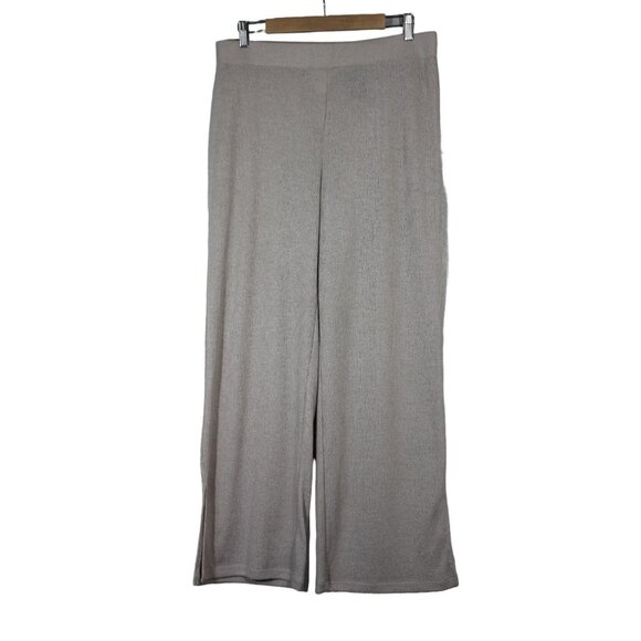 H&M women's semi sheer elastic waist wide leg pull on knit‎ lounge pants L - Picture 1 of 9